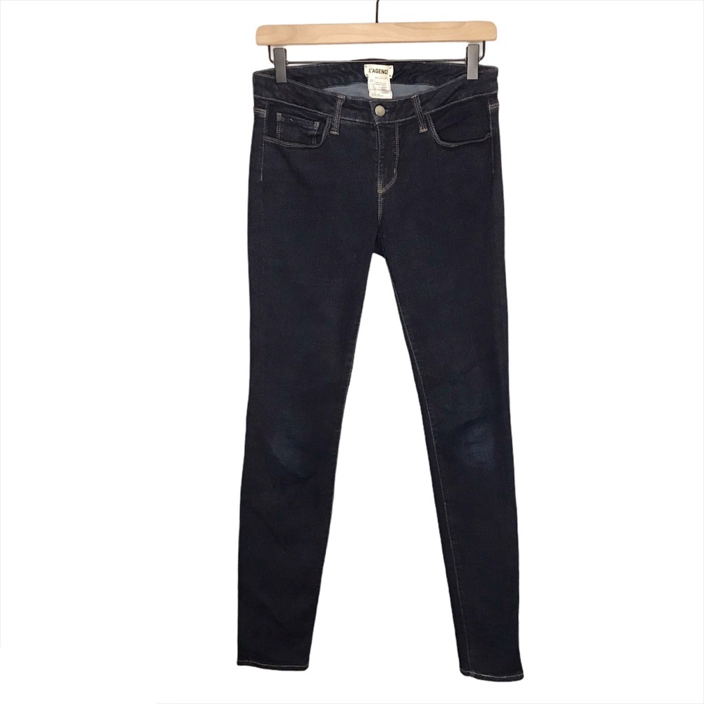 L'Agence Chantal Skinny Jeans in Midnight Dark Wash Blue 27